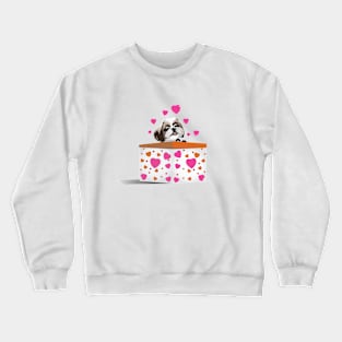 Puppy Shih Tzu Valentine Crewneck Sweatshirt